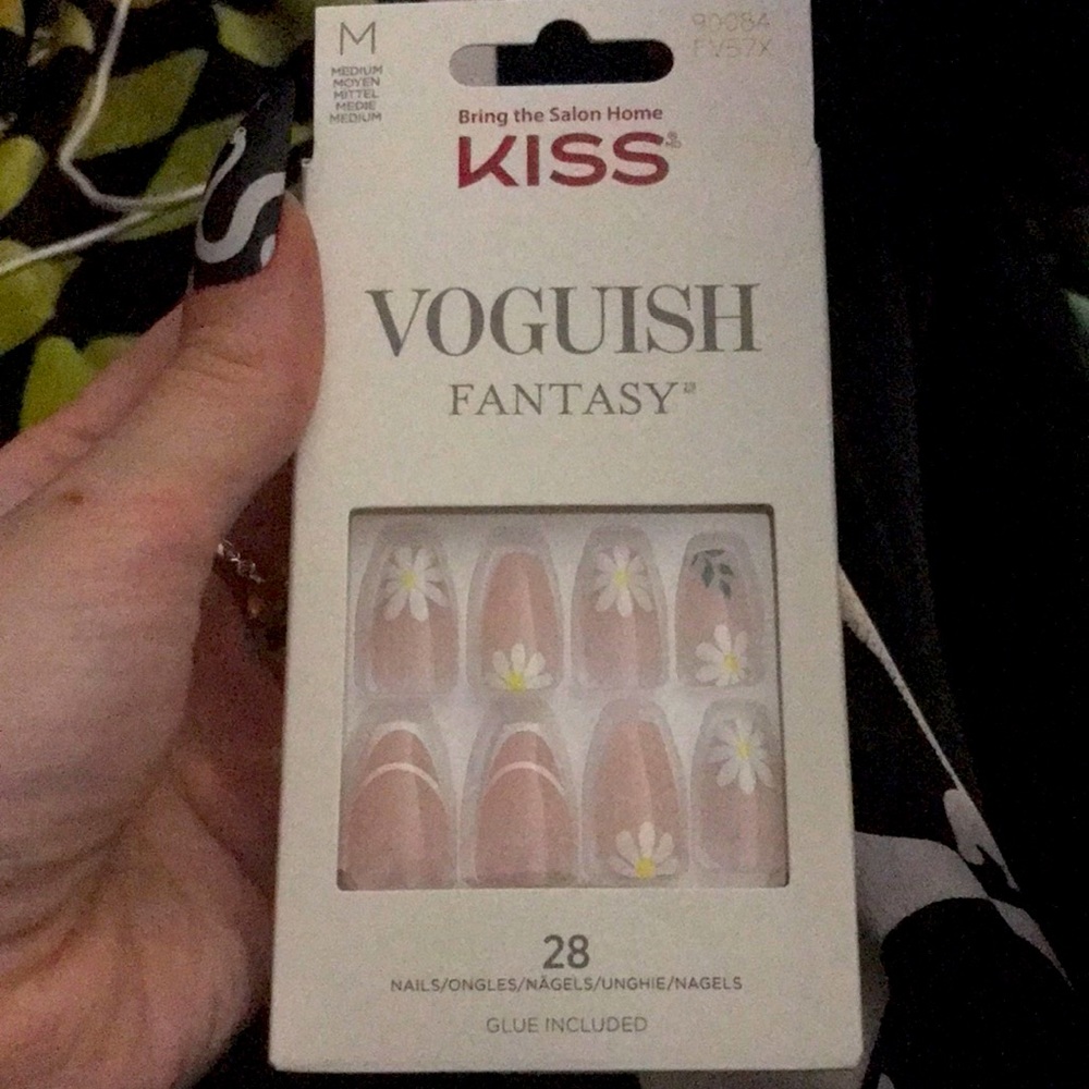 🆕🌻BNIB!Kiss Nails Spring 2021 Collection Daisy/Floral Nails!M Length! 🌻